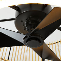 Boho Rattan Ceiling Fan with Light