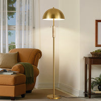 Dual Head Floor Lamp with Dome Shades