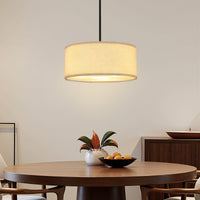 Modern Fabric Drum Ceiling Light – 12/16 Inch, 1-Light/3-Light