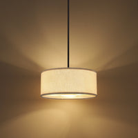 Modern Fabric Drum Ceiling Light – 12/16 Inch, 1-Light/3-Light