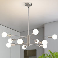 Modern Sputnik Chandelier – 5/6/8/10/12-Light, Adjustable Height