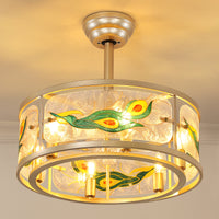 Vintage Patterned Resin Caged Ceiling Fan with Light – 20 Inch, 6-Light