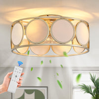 Modern Gold Low-Profile Ceiling Fan with Light – 20 Inch, 4-Light