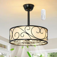 Rustic Caged Ceiling Fan with Light – 19 Inch, 4-Light