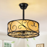 Rustic Caged Ceiling Fan with Light – 19 Inch, 4-Light