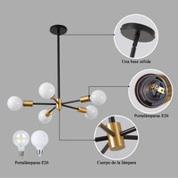 Modern Sputnik Chandelier – 5/6/8/10/12-Light, Adjustable Height