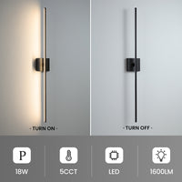 Modern 360° Rotatable Dimmable LED Wall Sconce – 24/30/39 Inch