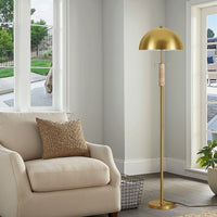 Dual Head Floor Lamp with Dome Shades