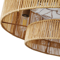 Boho Rattan Caged Ceiling Fan with Light – 20 Inch, 5-Light