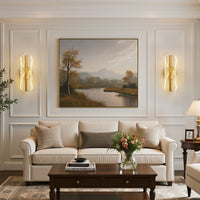 Modern Twisted Acrylic Integrated LED Wall Sconce Set of 2 – Brushed Gold, 5CCT/RGBW