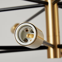 E26 socket detail of Mid-Century Sputnik 12-Light Chandelier