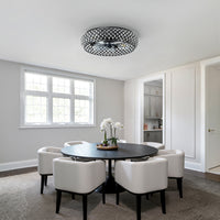 Black Crystal Caged Ceiling Fan with Light – 20 Inch