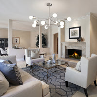Modern Sputnik Chandelier – 5/6/8/10/12-Light, Adjustable Height