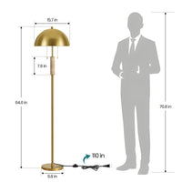 Dual Head Floor Lamp with Dome Shades
