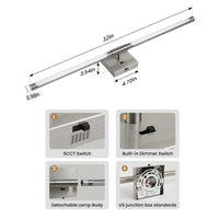 Modern 360° Rotatable LED Vanity Light with 5-CCT – 24/32 Inch