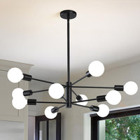 Modern Sputnik Chandelier – 5/6/8/10/12-Light, Adjustable Height
