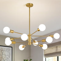 Modern Sputnik Chandelier – 5/6/8/10/12-Light, Adjustable Height