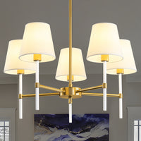 Modern Fabric Shade Multi-Arm Chandelier – 5/8-Light