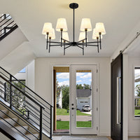 Modern Fabric Shade Multi-Arm Chandelier – 5/8-Light