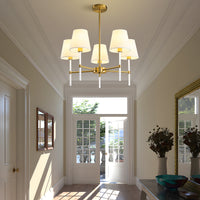 Modern Fabric Shade Multi-Arm Chandelier – 5/8-Light