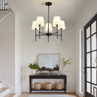 Modern Fabric Shade Multi-Arm Chandelier – 5/8-Light