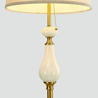 Farmhouse Ceramic Floor Lamp with Linen Shade – 66 Inch