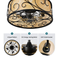 Rustic Caged Ceiling Fan with Light – 19 Inch, 4-Light