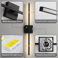 Modern 360° Rotatable Dimmable LED Wall Sconce – 24/30/39 Inch