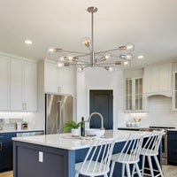 Modern Sputnik Chandelier – 5/6/8/10/12-Light, Adjustable Height