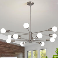 Modern Sputnik Chandelier – 5/6/8/10/12-Light, Adjustable Height