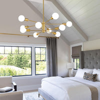 Modern Sputnik Chandelier – 5/6/8/10/12-Light, Adjustable Height