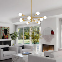 Modern Sputnik Chandelier – 5/6/8/10/12-Light, Adjustable Height