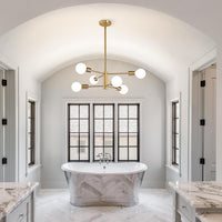 Modern Sputnik Chandelier – 5/6/8/10/12-Light, Adjustable Height