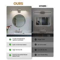 Modern 360° Rotatable LED Vanity Light with 5-CCT – 24/32 Inch