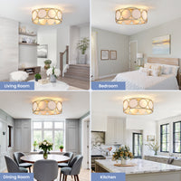 Modern Gold Low-Profile Ceiling Fan with Light – 20 Inch, 4-Light
