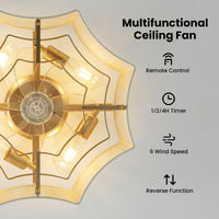 Boho Cotton Rope Caged Ceiling Fan with Light – 20 Inch, 4-Light