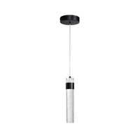 Black bubble crystal cylinder LED pendant light