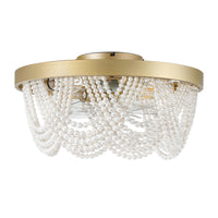 Modern Pearl Beaded Caged Ceiling Fan with Light – 20 Inch, 4-Light