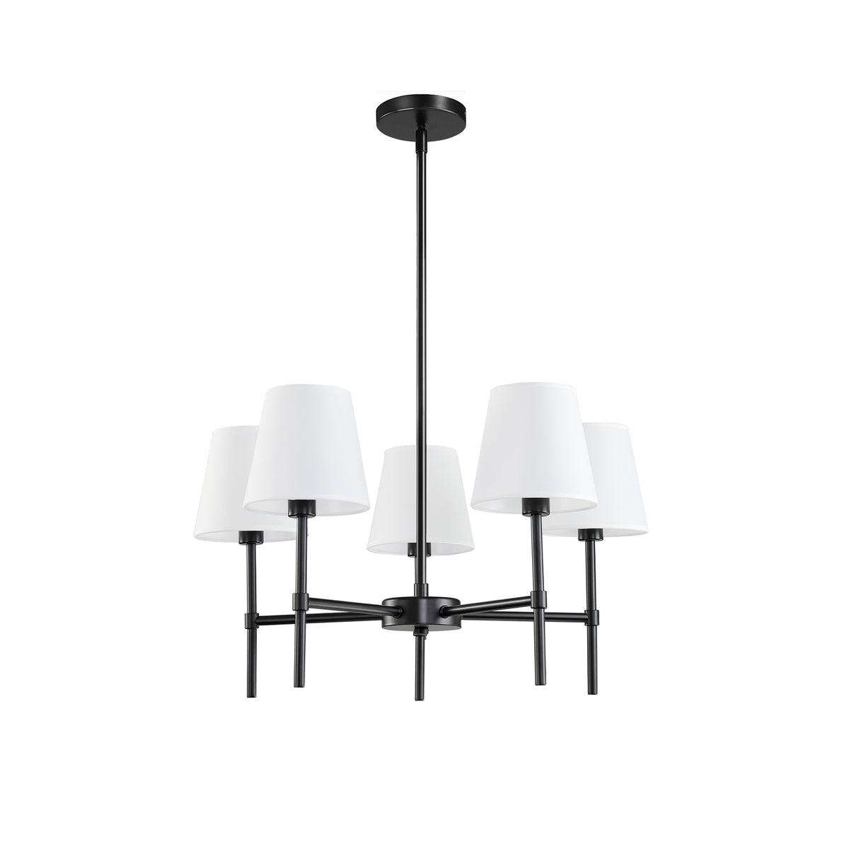 Modern Fabric Shade Multi-Arm Chandelier – 5/8-Light