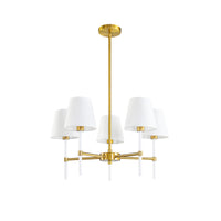 Modern Fabric Shade Multi-Arm Chandelier – 5/8-Light