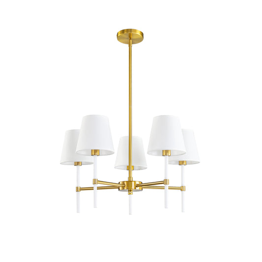 Modern Fabric Shade Multi-Arm Chandelier – 5/8-Light