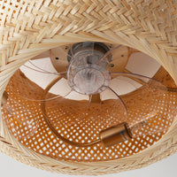 Boho Bamboo Caged Ceiling Fan with Light – 20 Inch, 4-Light