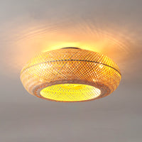 Boho Bamboo Caged Ceiling Fan with Light – 20 Inch, 4-Light