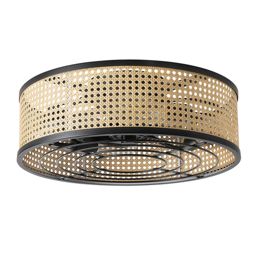 Boho Rattan Caged Ceiling Fan with Light – 20 Inch, 4-Light