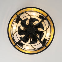 Boho Rattan Caged Ceiling Fan with Light – 20 Inch, 4-Light