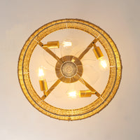 Boho Rattan Caged Ceiling Fan with Light – 19 Inch, 4-Light