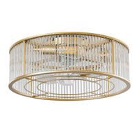 Modern Glass Rod Caged Ceiling Fan with Light – 19.3 Inch, 4-Light