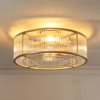 Modern Glass Rod Caged Ceiling Fan with Light – 19.3 Inch, 4-Light