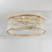 Modern Glass Rod Caged Ceiling Fan with Light – 19.3 Inch, 4-Light