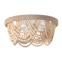 Boho Wood Bead Caged Ceiling Fan with Light – 20 Inch, 4-Light
